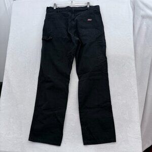 Dickies Pants Men 34x32 Black Canvas Carpenter Workwear Straight Leg